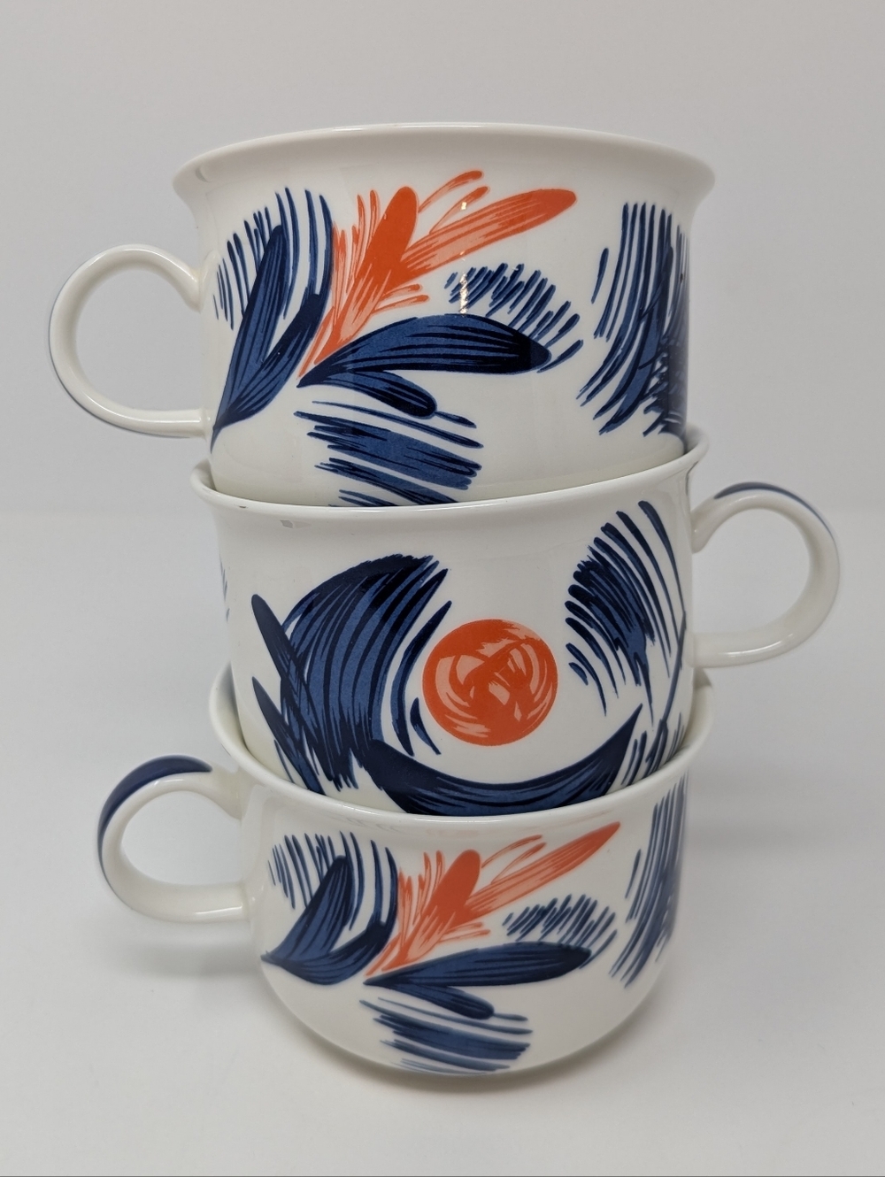 Arabia Finland Arctica Nova Tea Cup Set of 3 Vintage